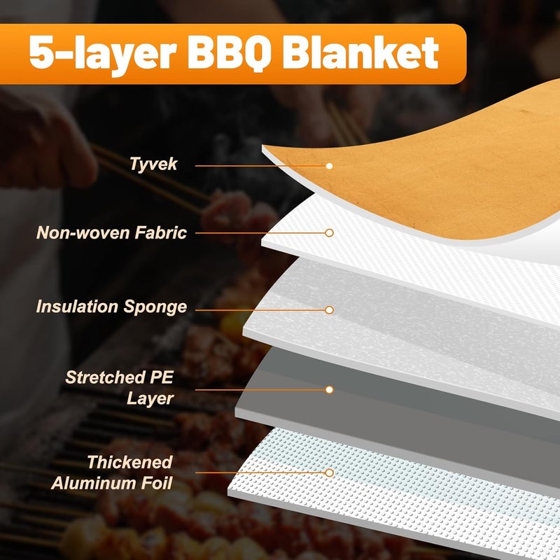 Hobychild BBQ Blanket for Resting Meat, Reusable Smoker Meat Resting Blanket with Grilling Guide, Wide Mouth Smoker Grilling Meat Insulated Resting Bag for Longer Lasting Flavor and Juiciness (BBQ Blanket 21") - Image 5